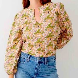 J. Crew Liberty Print Floral Popover Blouse